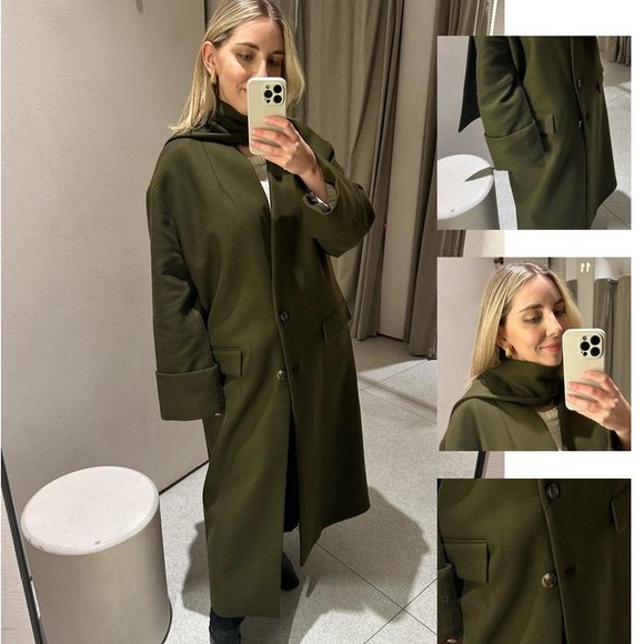 Zara Wool Scarf Coat - Picture 12 of 16